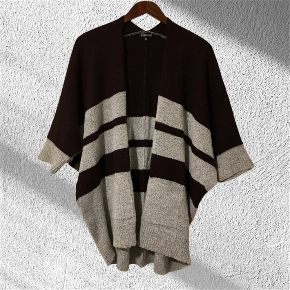 HANNAH Open Short Sleeve Cardigan Sweater Size XL